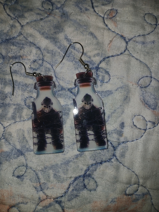 Jewelry - Psycho In A Bottle JASON VORHEES earrings